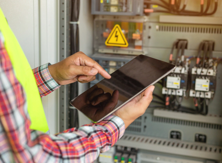 electrician using a tablet owings mills md